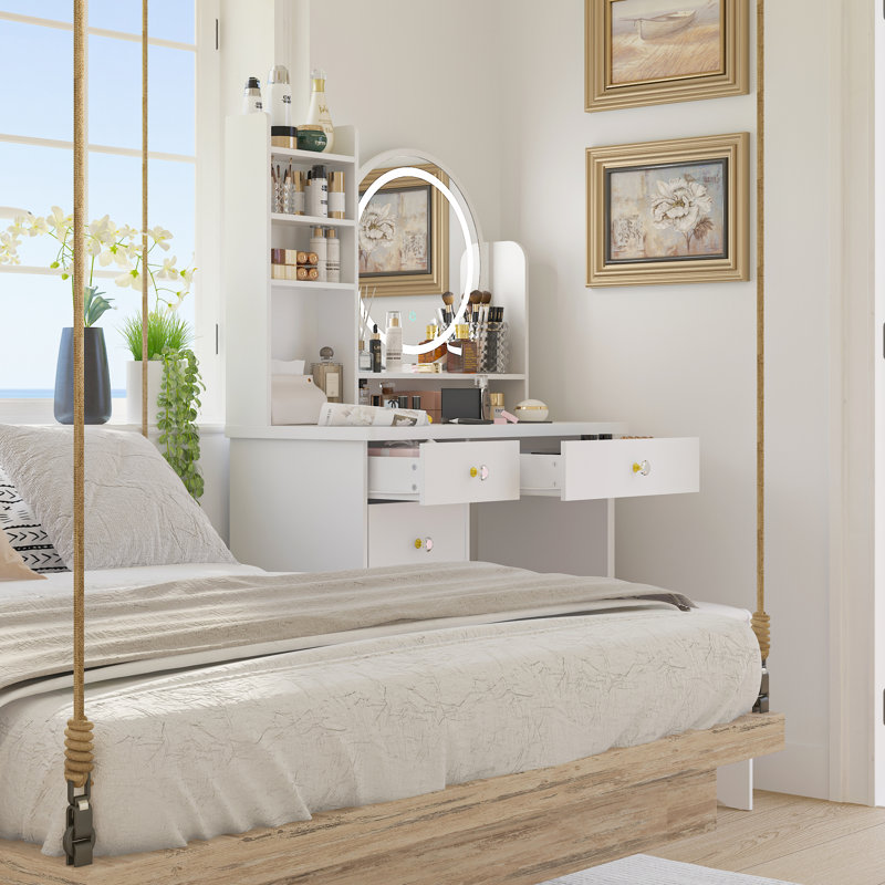 Latitude Run® Vanity Set with Stool and Mirror & Reviews